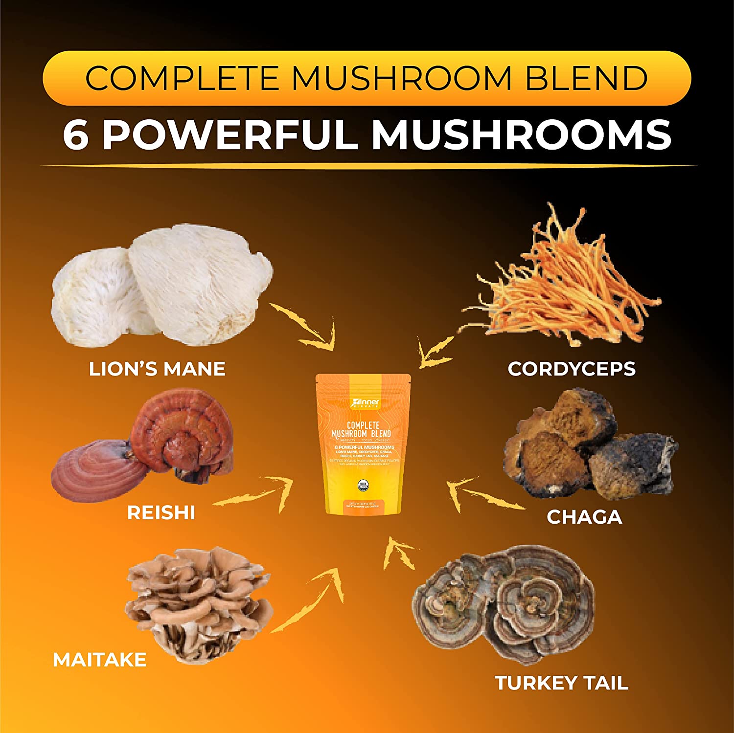 экстракт "6 грибов" ежовик кордицепс чага рейши тт маитаке — изображение 5